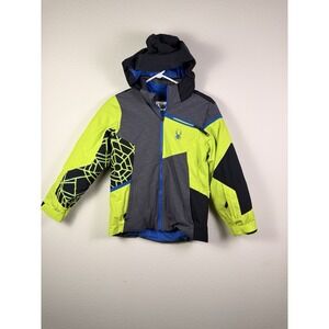 Spyder Boys' Size 12 Challenger Insulated Ski Jacket  & Lime Green Winter